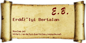 Erdélyi Bertalan névjegykártya