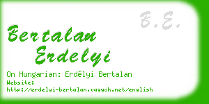 bertalan erdelyi business card